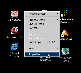 right-click on the Desktop