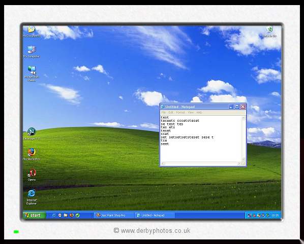 Example of a Desktop Wallpaper on Windows XP.